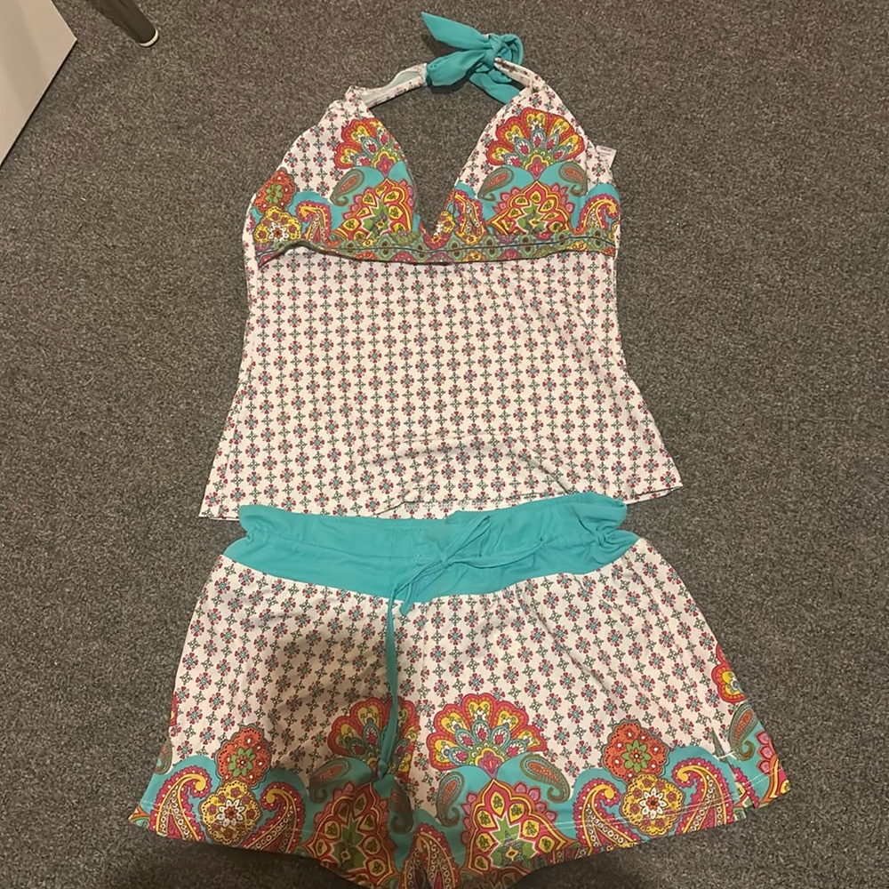 ATHLETA TANK AND SHORT SWIM SET